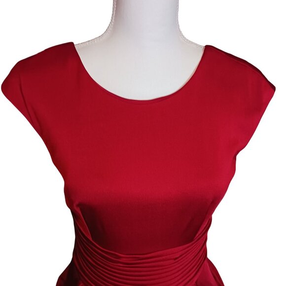 Mikael Aghal, Jersey‎ Knit Layered Party Dress in Red, Size 2, *NWT - Picture 6 of 16